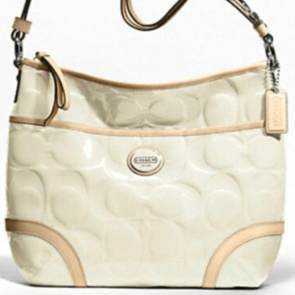 Coach Embossed Patent Leather Peyton Shoulder Bag